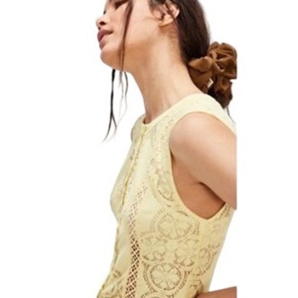 NWOT Free People Jae Top Sleeveless Sold Out Color Sunny Shine Yellow Sz Small